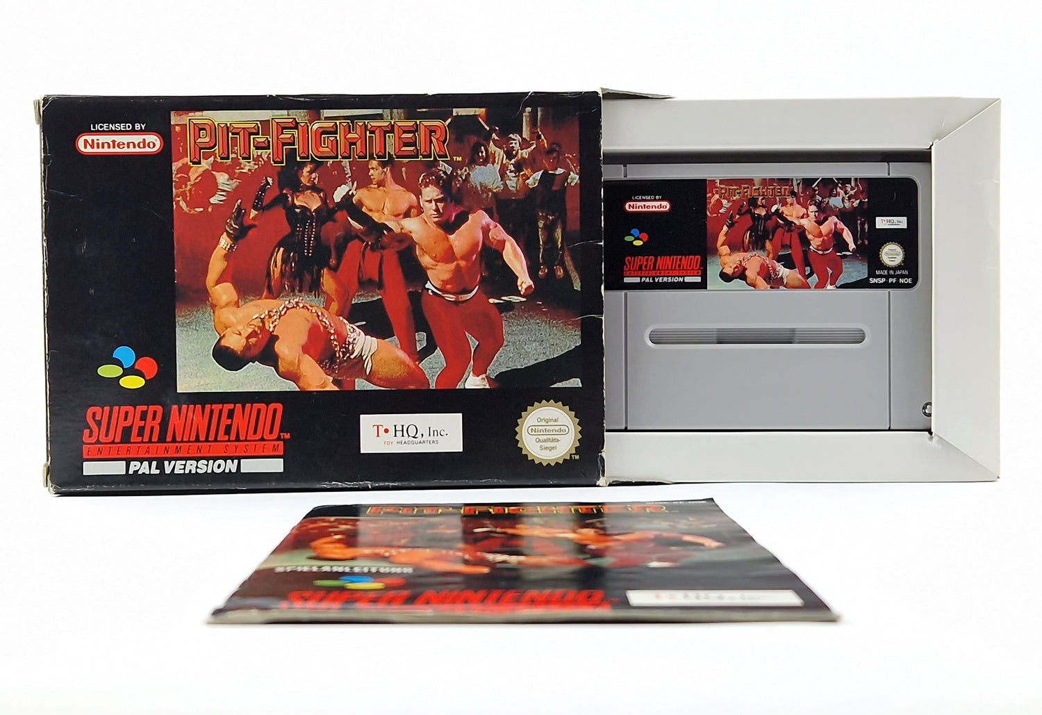 Super Nintendo Game: Pit Fighter - Original Packaging Instructions Module SNES Pal Game