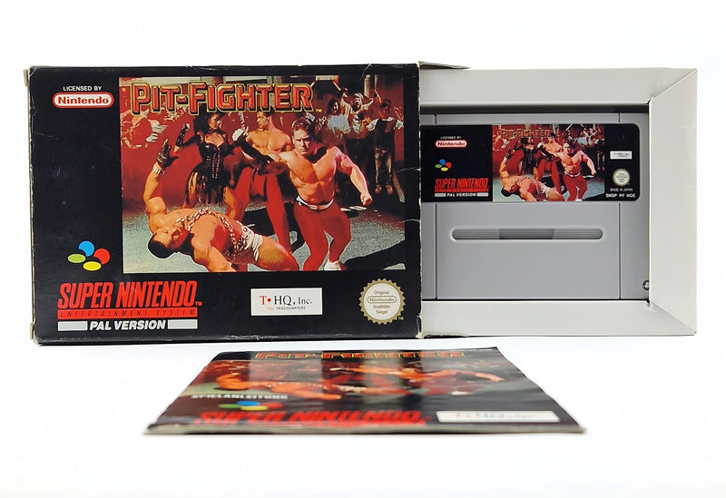 Super Nintendo Game: Pit Fighter - Original Packaging Instructions Module SNES Pal Game