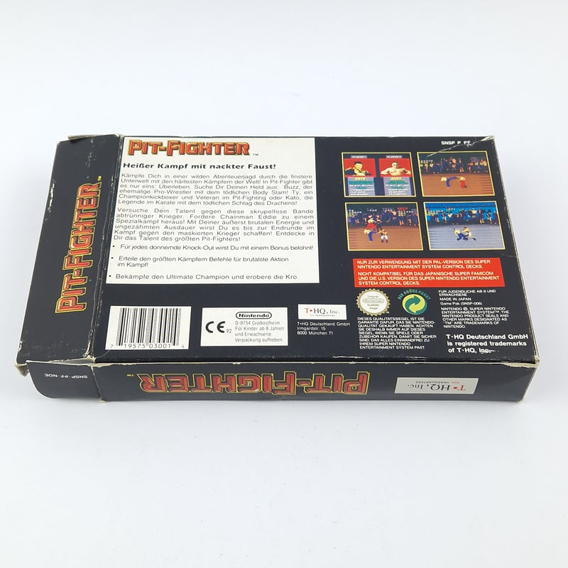Super Nintendo Game: Pit Fighter - Original Packaging Instructions Module SNES Pal Game