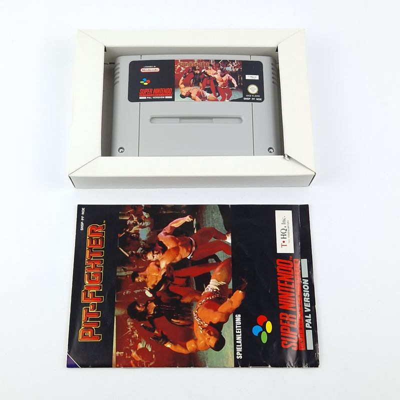 Super Nintendo Game: Pit Fighter - Original Packaging Instructions Module SNES Pal Game