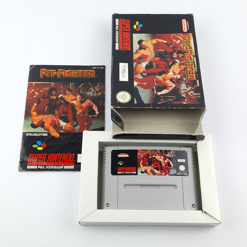 Super Nintendo Game: Pit Fighter - Original Packaging Instructions Module SNES Pal Game