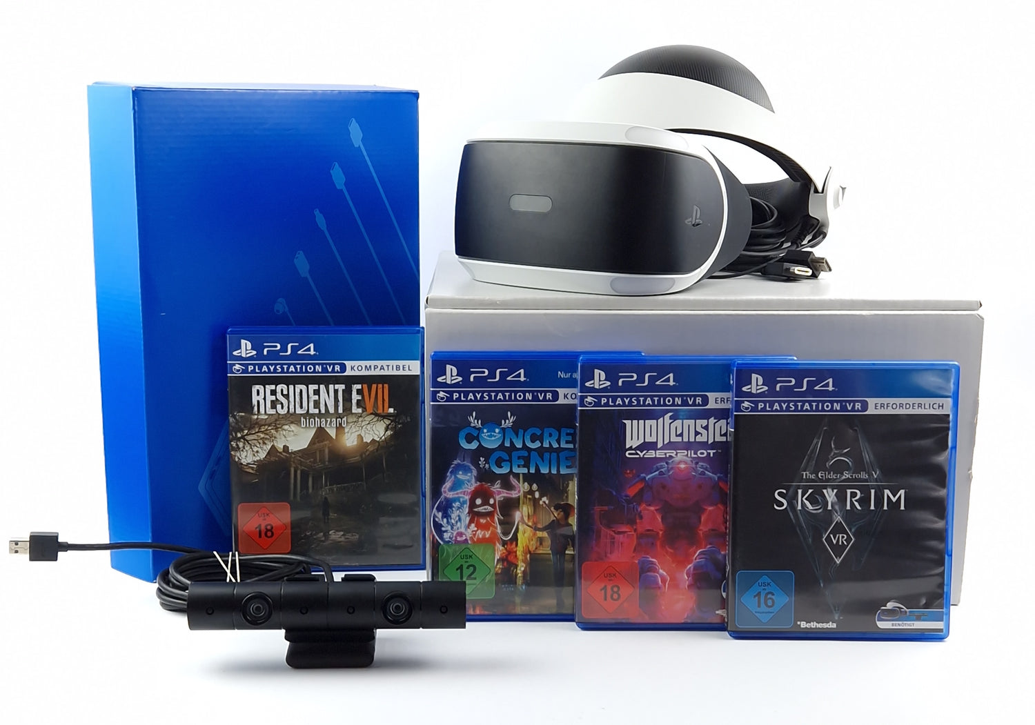 Sony Playstation 4 VR glasses set with 4 games and camera - USK 18