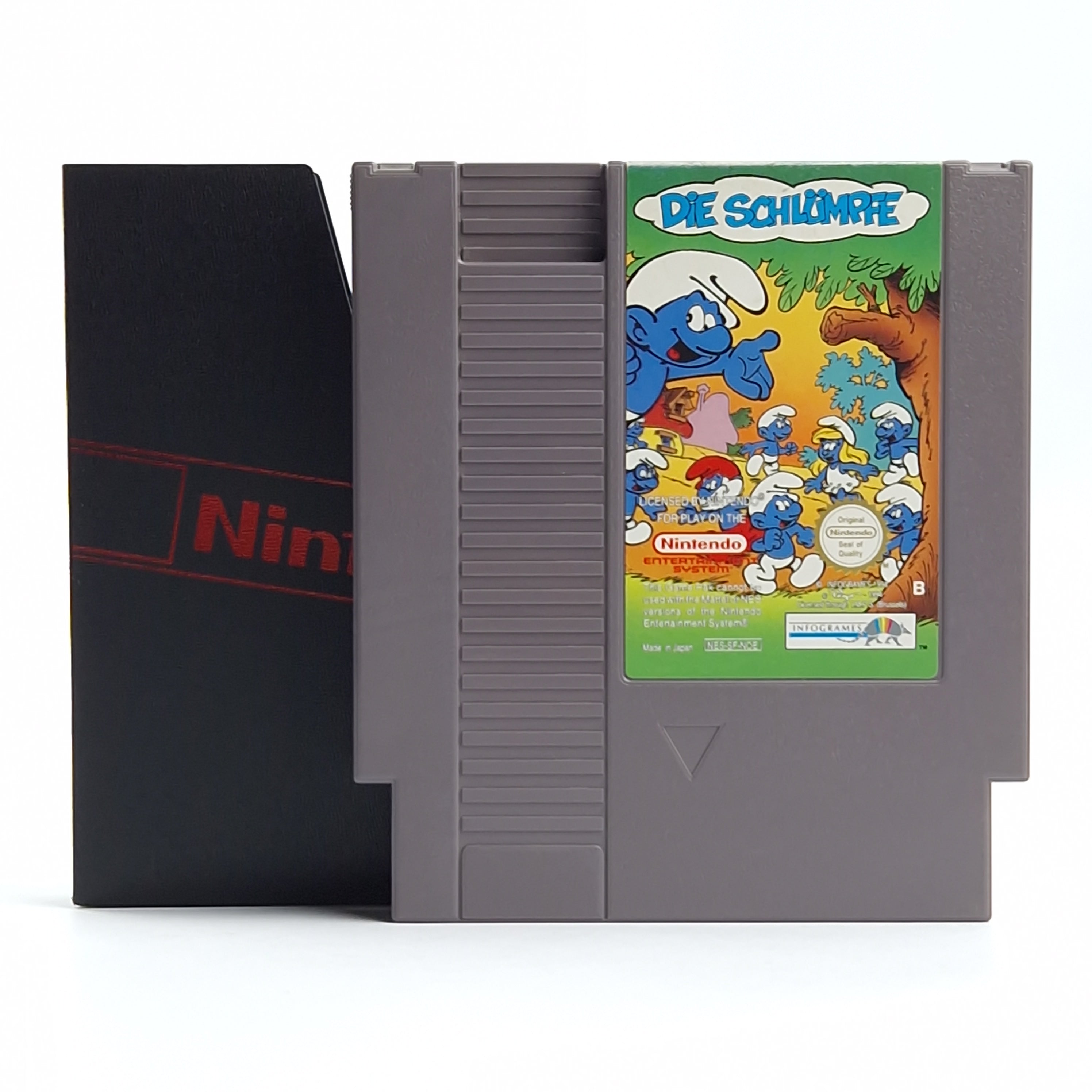 Nintendo NES Spiel : Die Schlümpfe + Schuber - Modul Cartridge / PAL-B NOE
