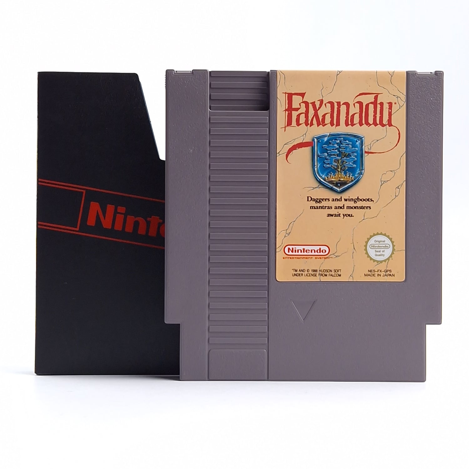 Nintendo NES game: Faxanadu + slipcase - module cartridge / PAL-B GPS