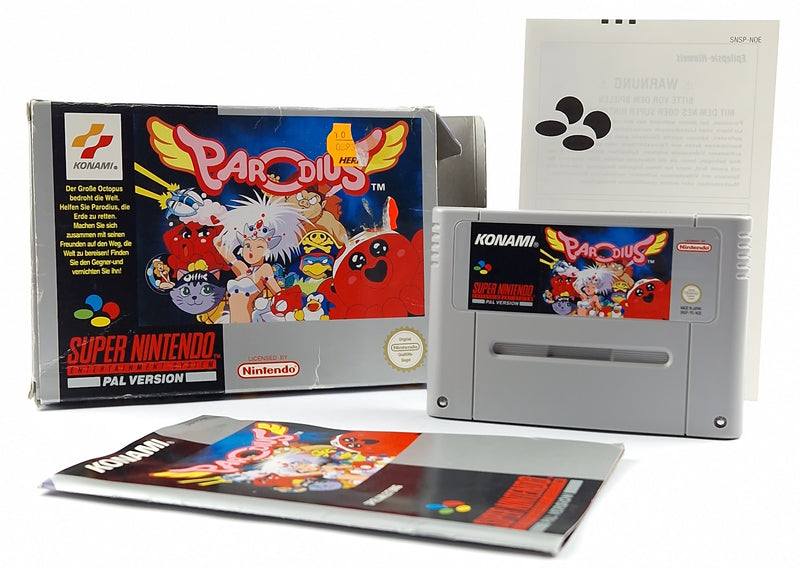 Super Nintendo game: Parodius - original packaging instructions module | SNES PAL Konami