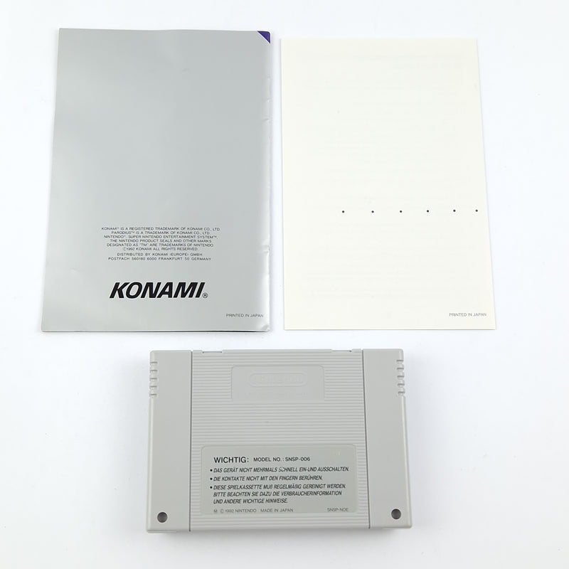 Super Nintendo game: Parodius - original packaging instructions module | SNES PAL Konami