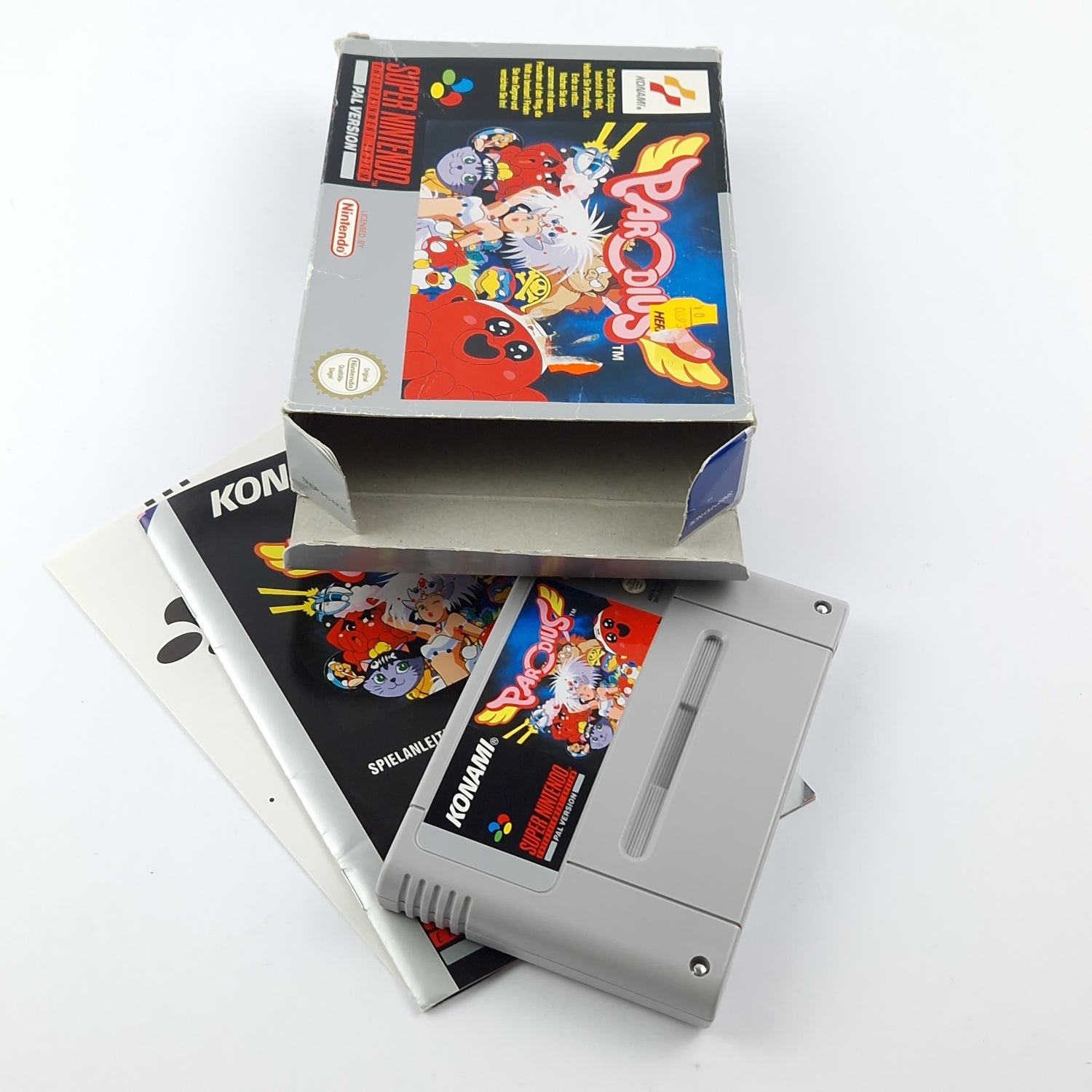 Super Nintendo Spiel : Parodius - OVP Anleitung Modul | SNES PAL Konami