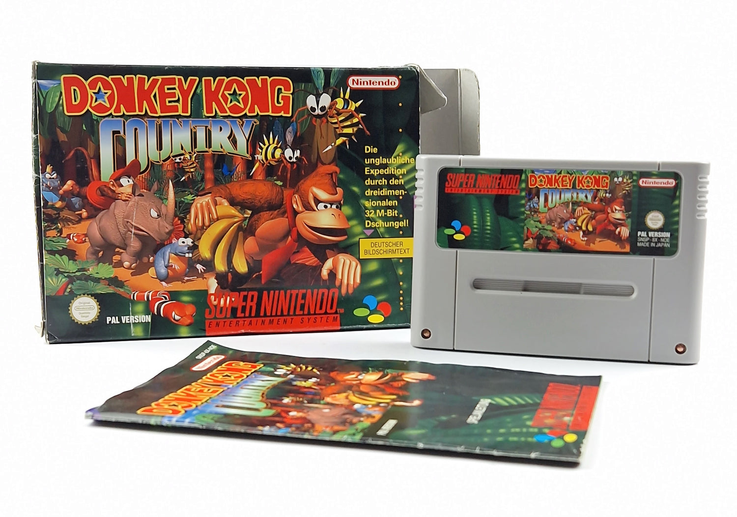 Super Nintendo Spiel : Donkey Kong Country 1 - OVP Anleitung Modul | SNES PAL
