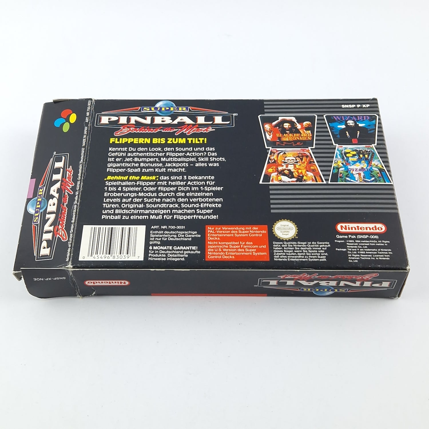 Super Nintendo Spiel : Super Pinball Behind The Mask - OVP | SNES PAL