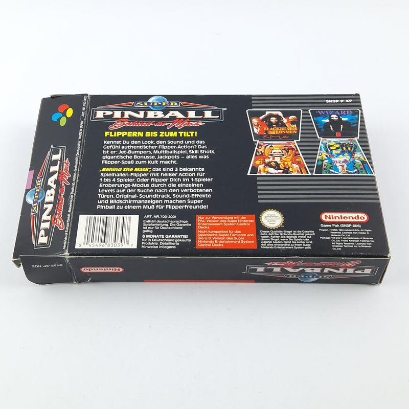 Super Nintendo Spiel : Super Pinball Behind The Mask - OVP | SNES PAL
