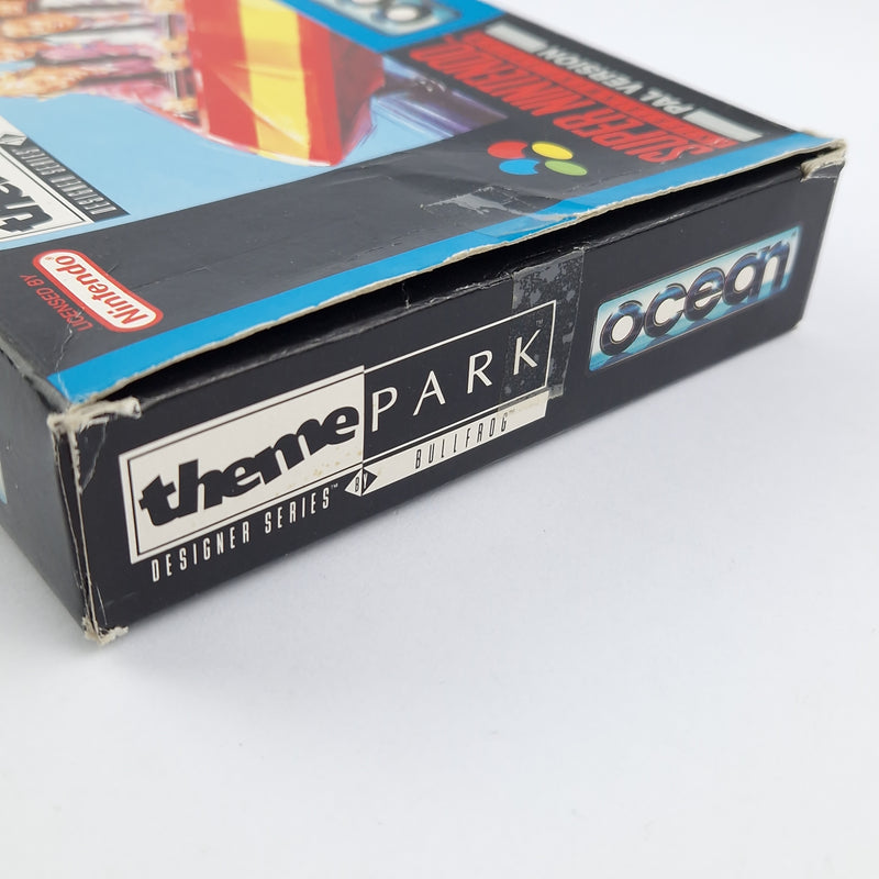 Super Nintendo Spiel : Theme Park - OVP Anleitung Modul / CIB SNES PAL Game