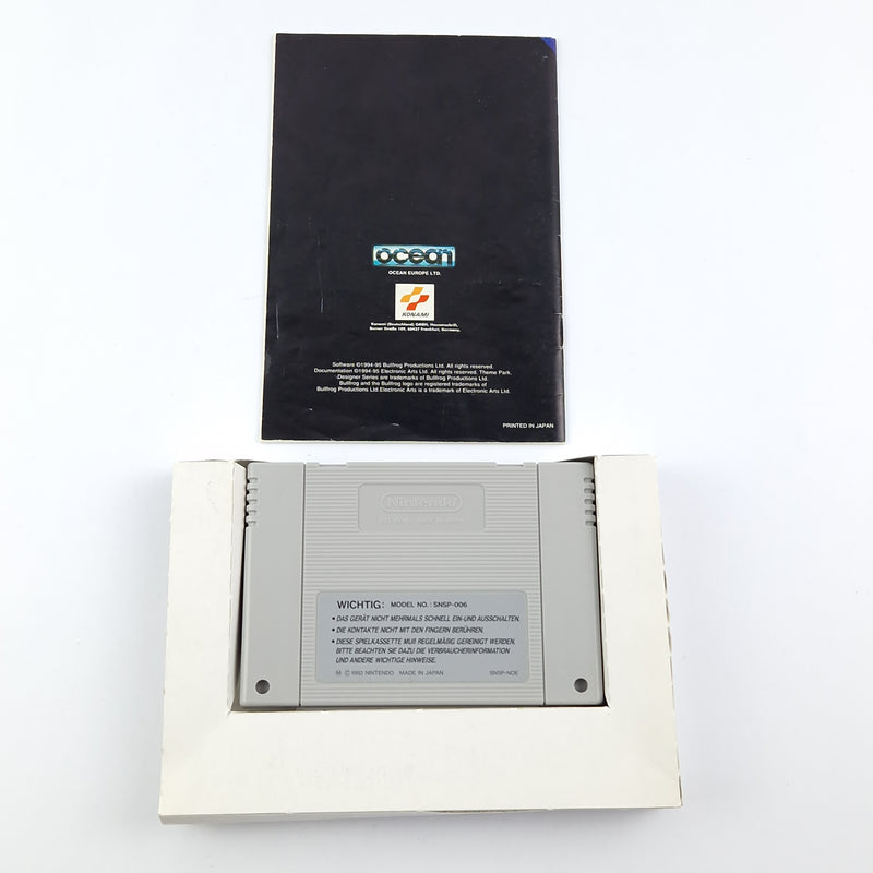 Super Nintendo Spiel : Theme Park - OVP Anleitung Modul / CIB SNES PAL Game