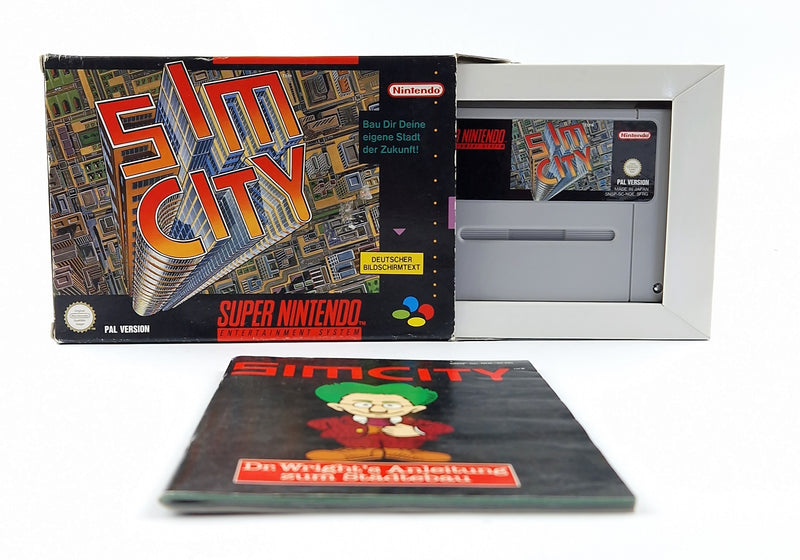 Super Nintendo Spiel : Sim City - OVP Anleitung Modul / CIB SNES PAL Game