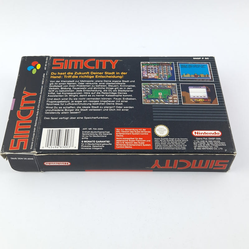 Super Nintendo Spiel : Sim City - OVP Anleitung Modul / CIB SNES PAL Game