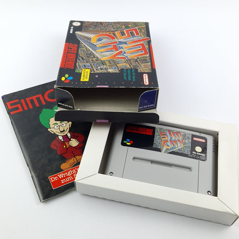 Super Nintendo Spiel : Sim City - OVP Anleitung Modul / CIB SNES PAL Game