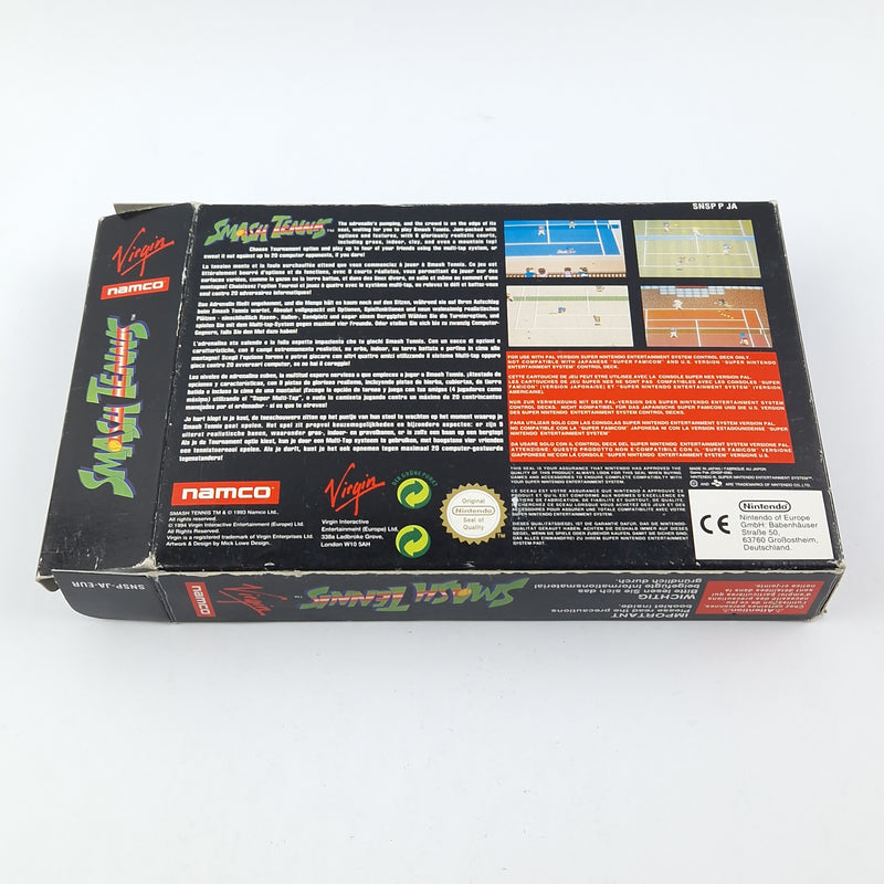Super Nintendo Spiel : Smash Tennis - OVP Anleitung Modul / CIB SNES PAL Game