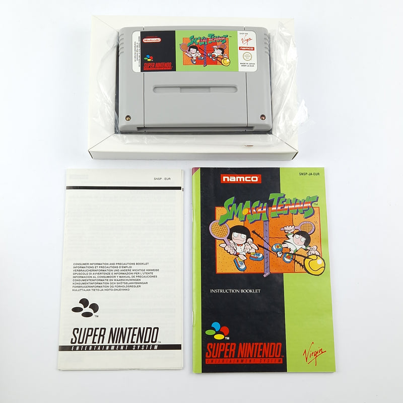 Super Nintendo Spiel : Smash Tennis - OVP Anleitung Modul / CIB SNES PAL Game
