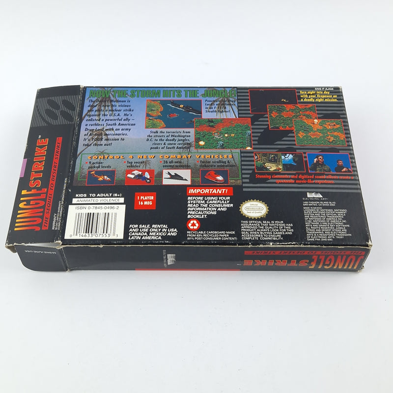 Super Nintendo Spiel : Jungle Strike The Sequel to Desert Strike - OVP CIB SNES