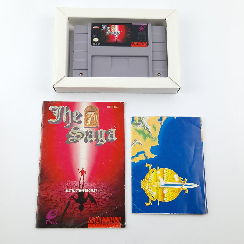 Super Nintendo Spiel : The 7th Saga - OVP / SNES Game CIB USA ENIX