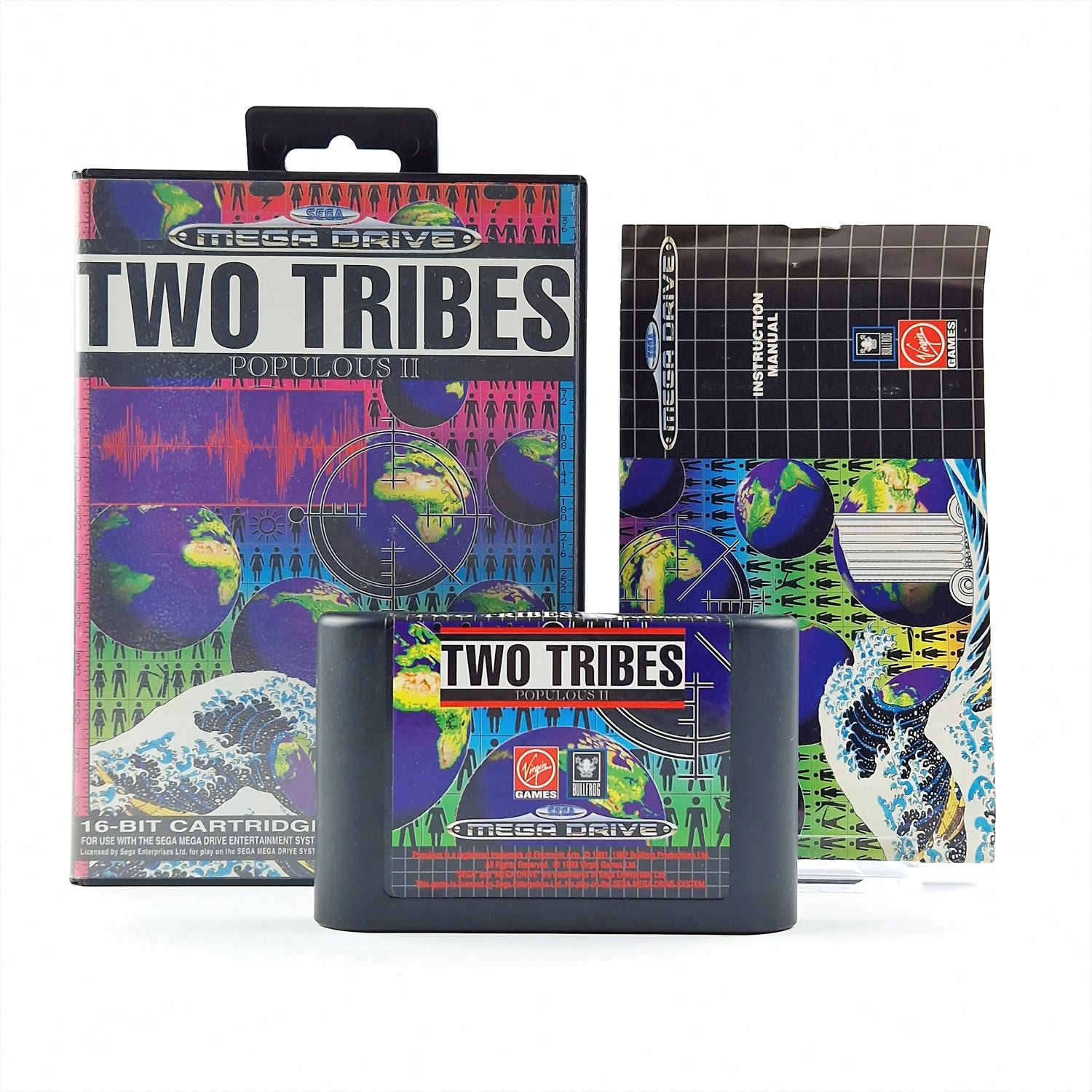 Sega Mega Drive Game: Two Tribes Populous II - OVP Instructions Module | MD PAL