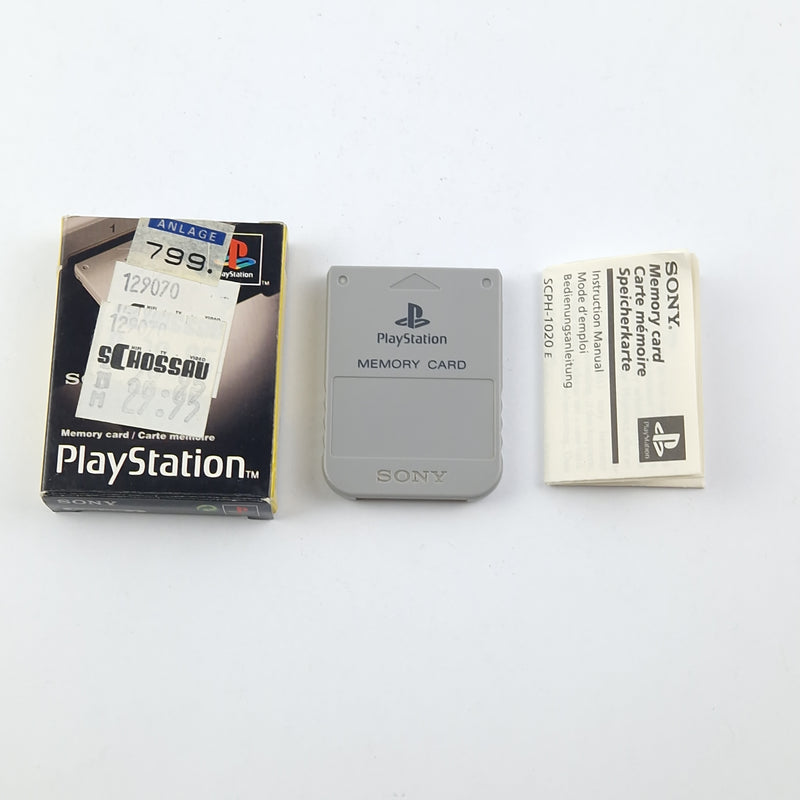 Playstation 1 memory card: Memory Card Gray with original packaging - Sony PS1 PAL