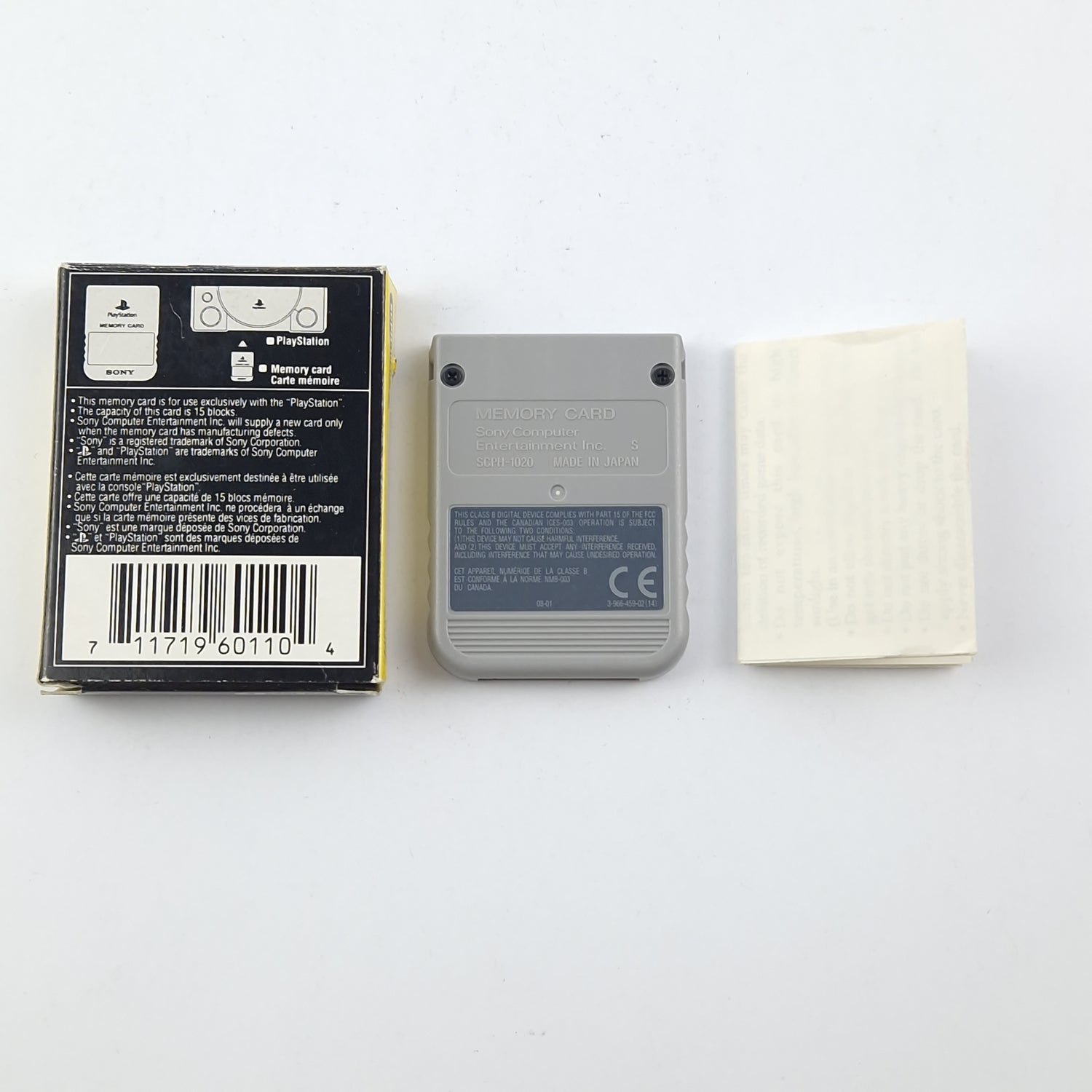 Playstation 1 memory card: Memory Card Gray with original packaging - Sony PS1 PAL