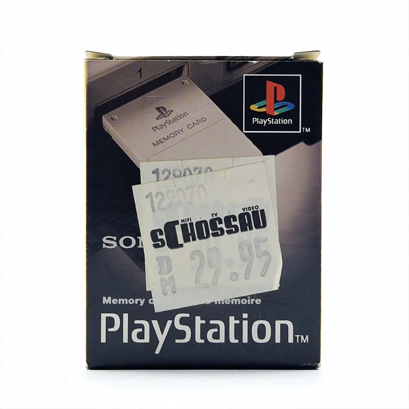 Playstation 1 Speicherkarte : Memory Card Grau mit OVP - Sony PS1 PAL Aufkleber