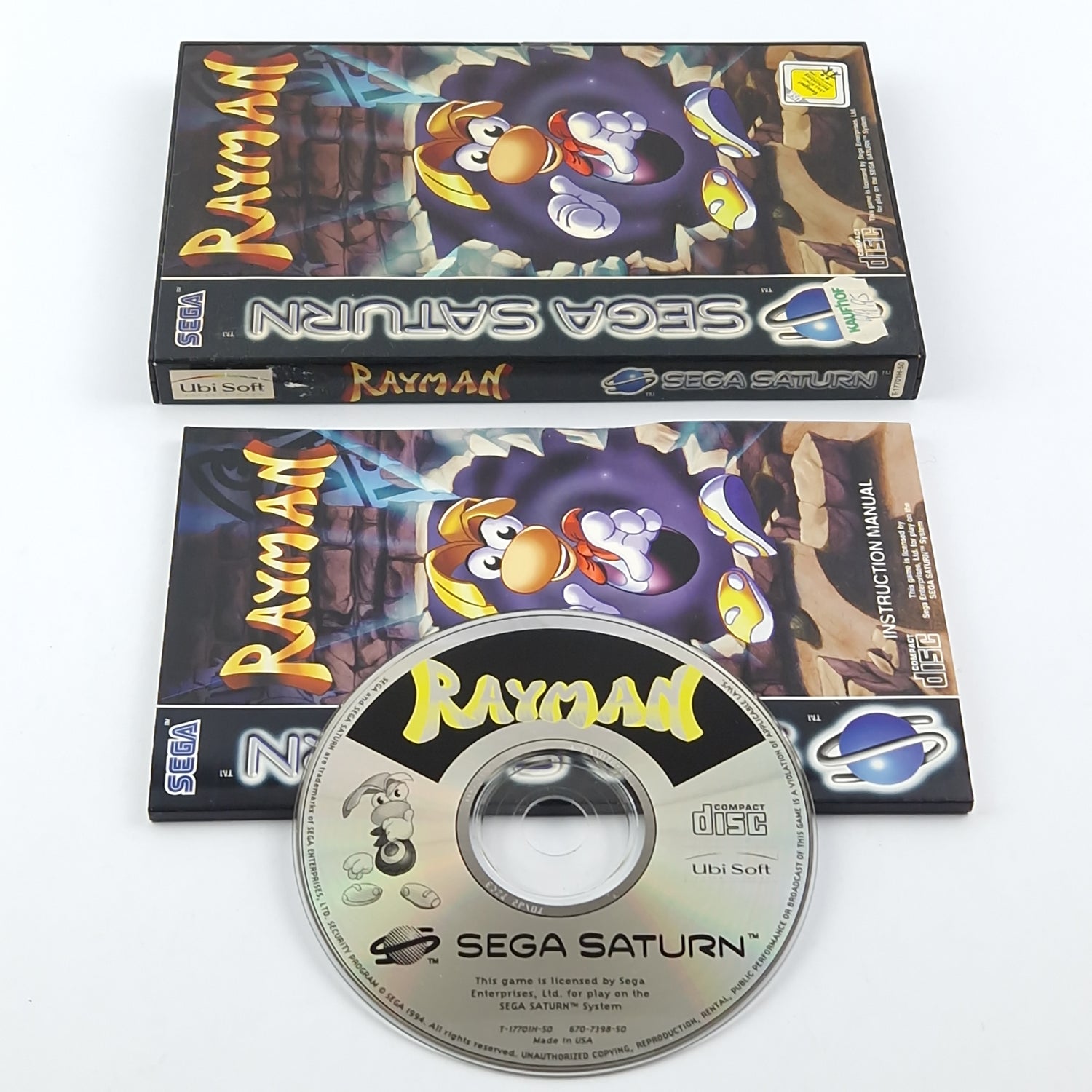 Sega Saturn Game: Rayman - OVP Instructions CD Disk System / PAL Version