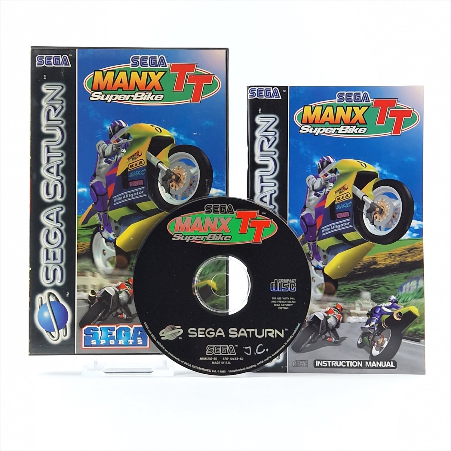 Sega Saturn Spiel : Manx TT Superbike - OVP Anleitung PAL Disk / PAL Sega Sports