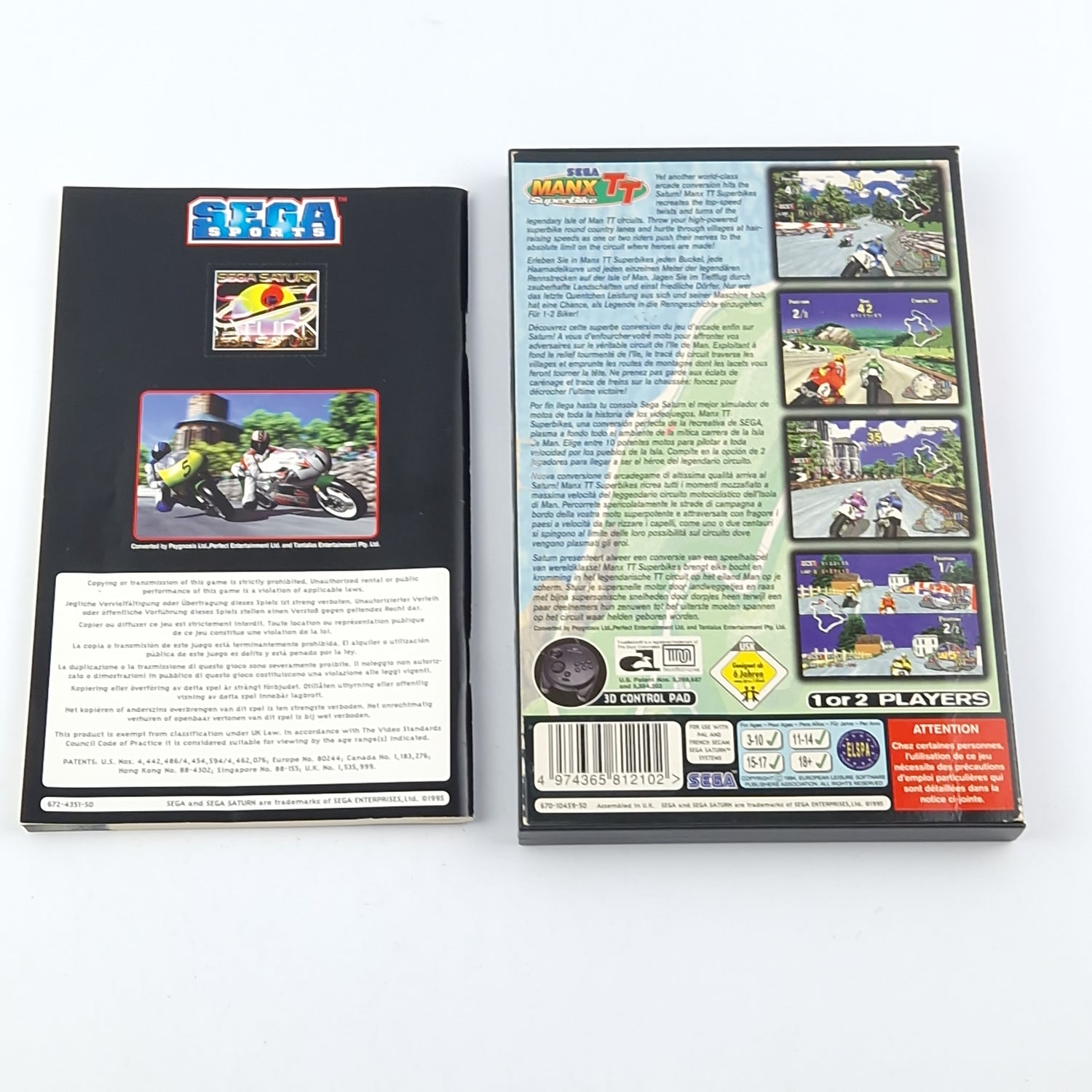 Sega Saturn Spiel : Manx TT Superbike - OVP Anleitung PAL Disk / PAL Sega Sports