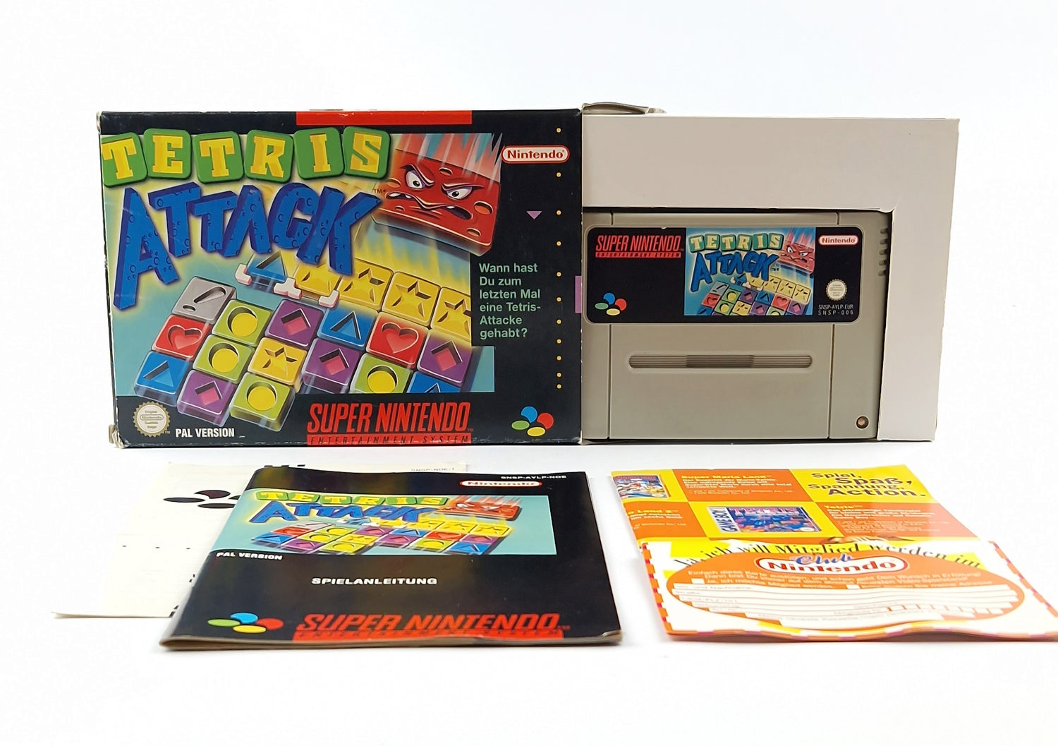 Super Nintendo Spiel : Tetris Attack - OVP Anleitung Modul / SNES Cartridge PAL