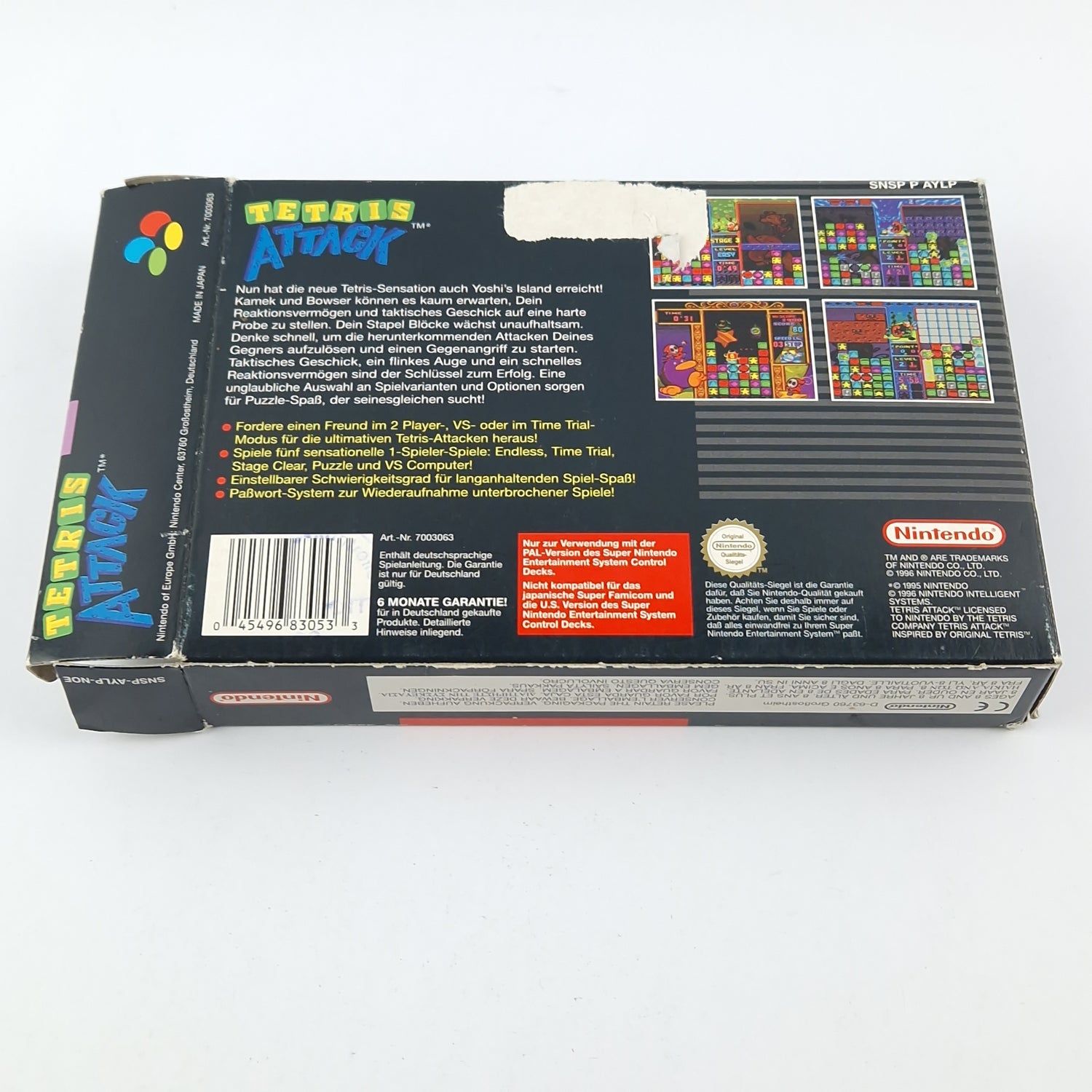 Super Nintendo Spiel : Tetris Attack - OVP Anleitung Modul / SNES Cartridge PAL