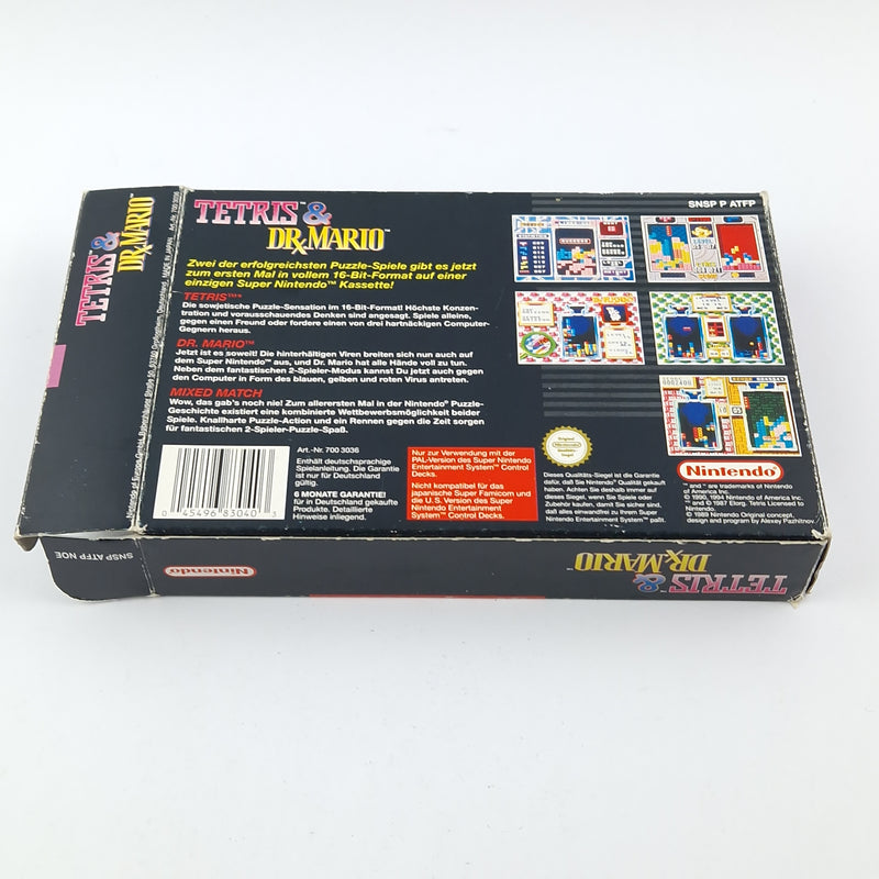 Super Nintendo Spiel : Tetris & Dr. Mario - OVP Anleitung Modul  SNES Cartridge