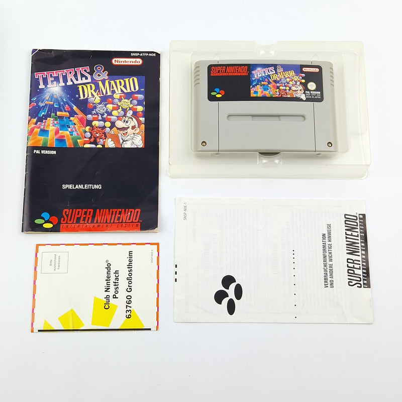 Super Nintendo Spiel : Tetris & Dr. Mario - OVP Anleitung Modul  SNES Cartridge