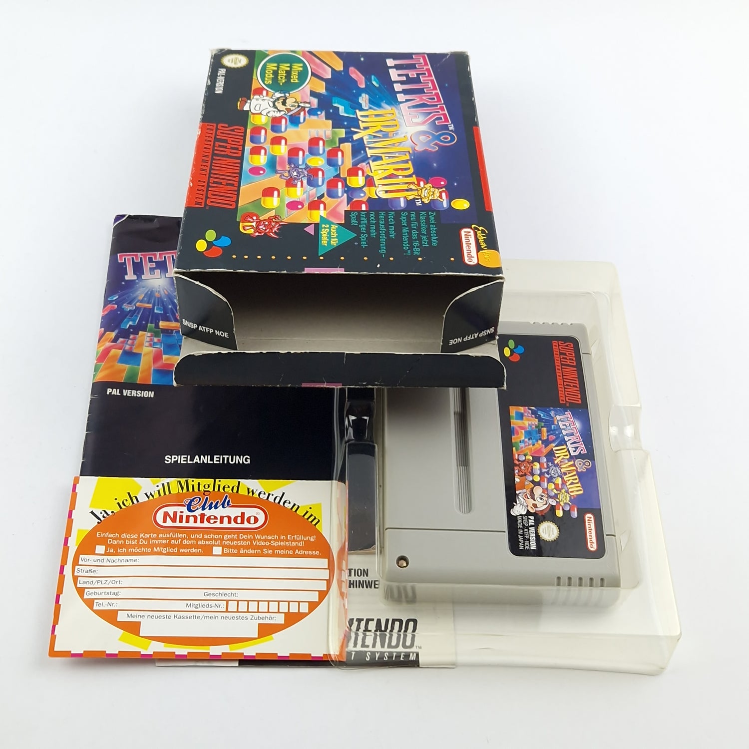 Super Nintendo Spiel : Tetris & Dr. Mario - OVP Anleitung Modul  SNES Cartridge