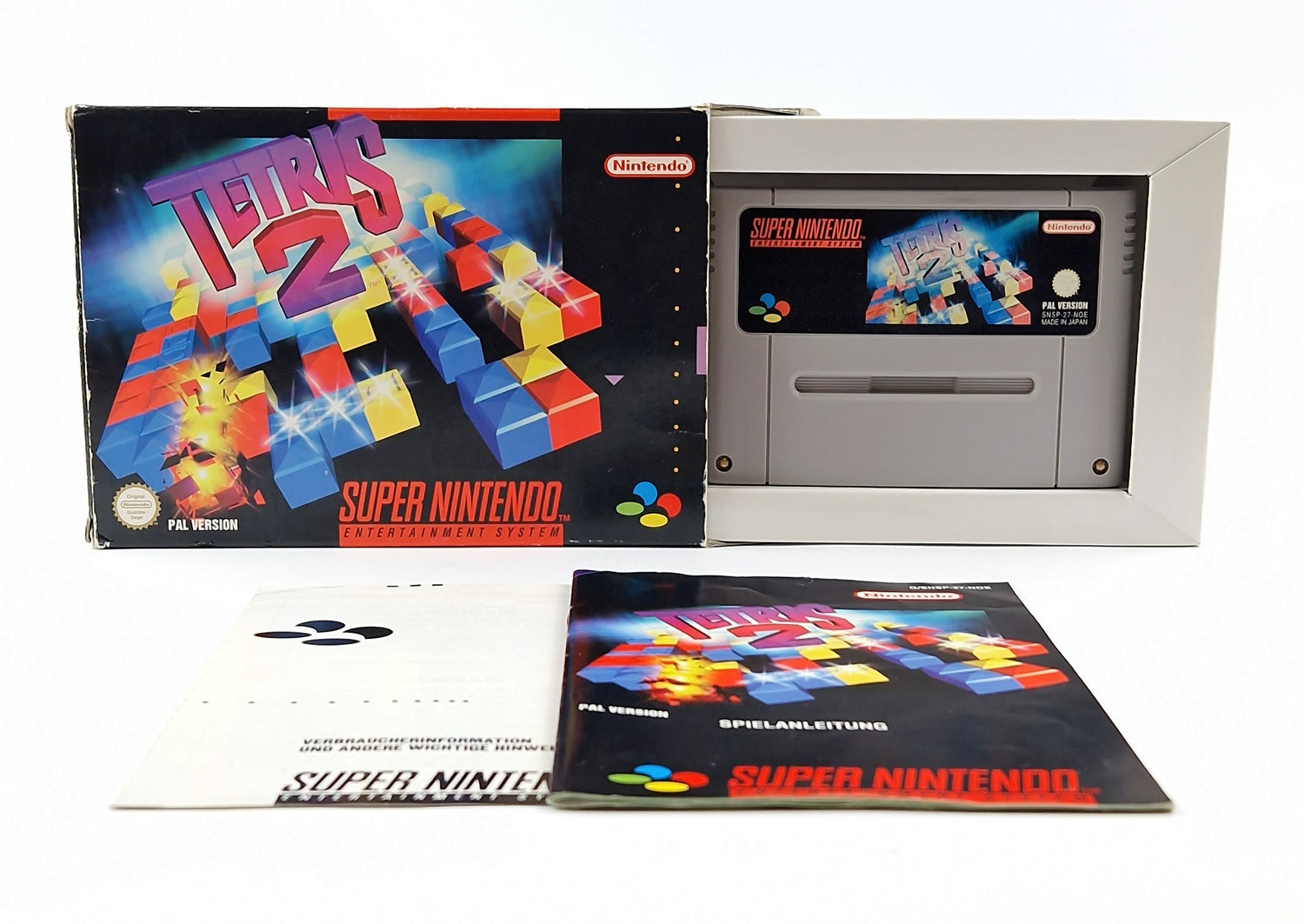 Super Nintendo Spiel : Tetris 2 - OVP Anleitung Modul / SNES Cartridge PAL