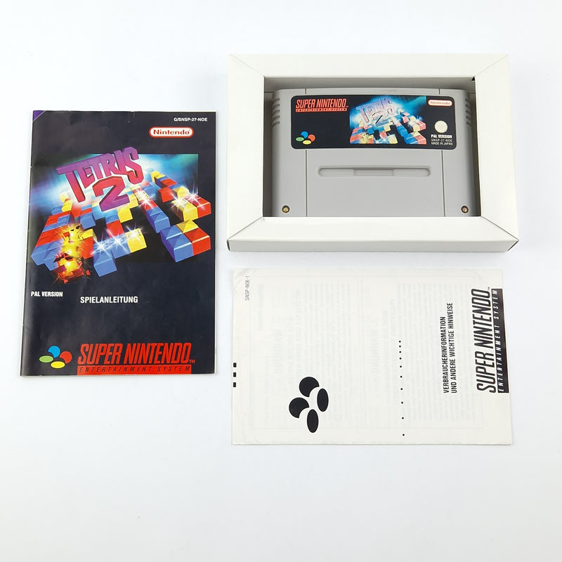 Super Nintendo Spiel : Tetris 2 - OVP Anleitung Modul / SNES Cartridge PAL