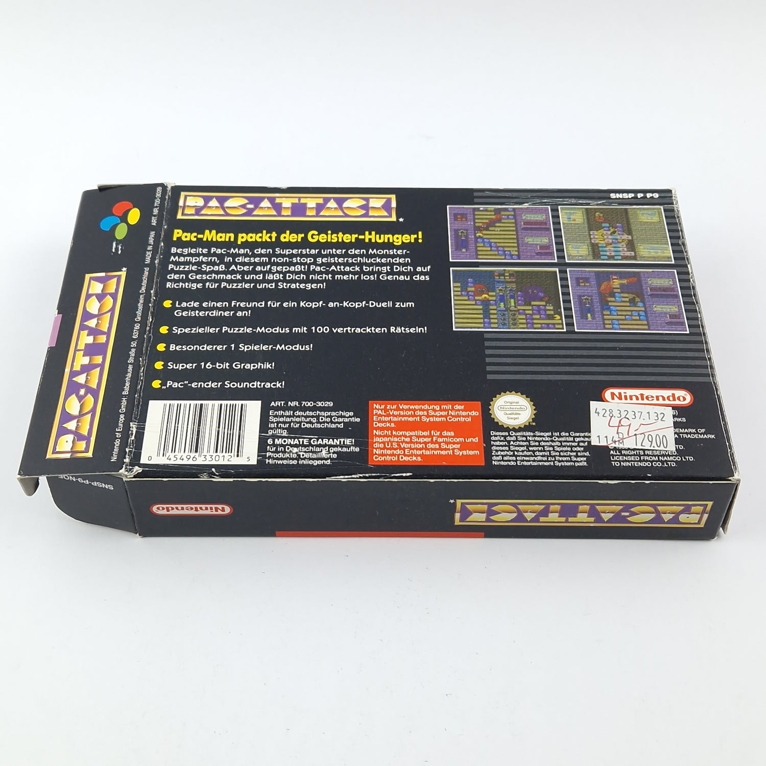 Super Nintendo Spiel : Pac-Attack - OVP Anleitung Modul / SNES Cartridge PAL