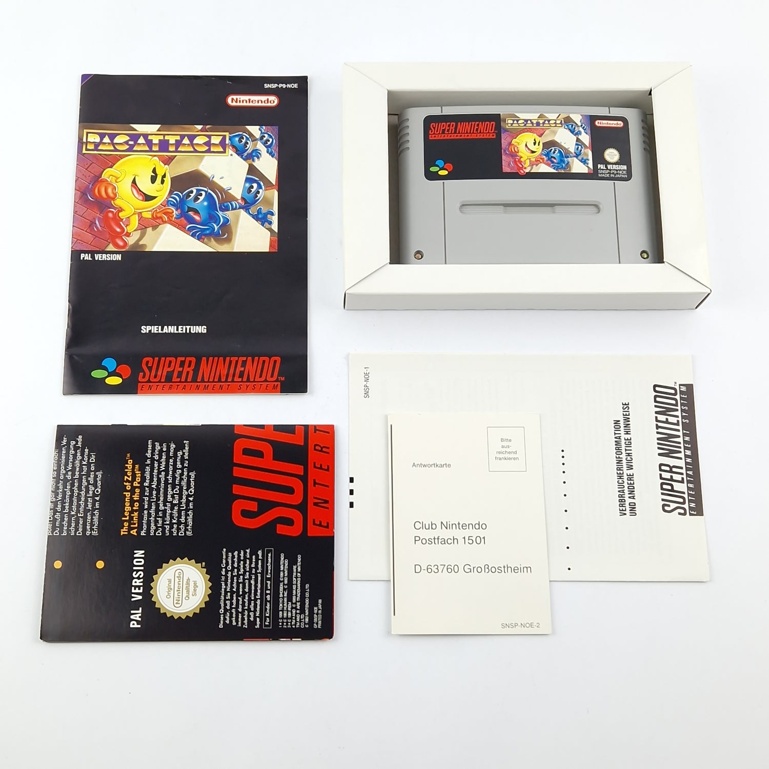 Super Nintendo Spiel : Pac-Attack - OVP Anleitung Modul / SNES Cartridge PAL