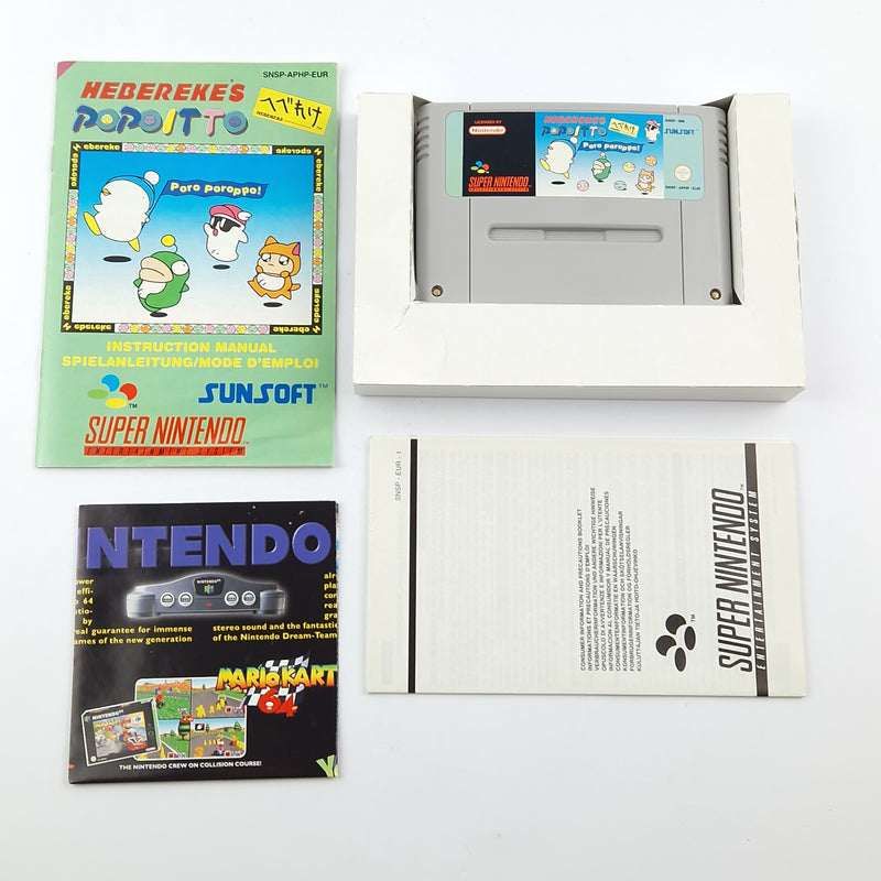Super Nintendo Spiel : Hebereke´s Popoitto - OVP Anleitung Modul / SNES PAL