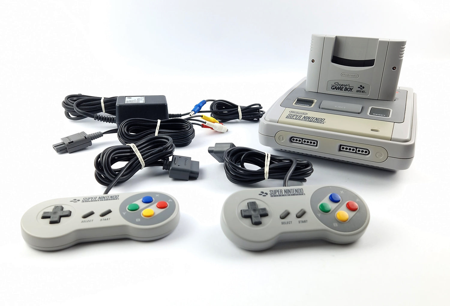 Super Nintendo console with 2 controllers & cable - SNES Console PAL