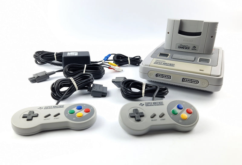 Super Nintendo console with 2 controllers &amp; cable - SNES Console PAL