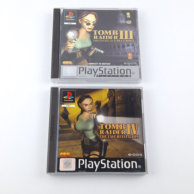 Playstation 1 Games Bundle: Tomb Raider III &amp; IV in SET - PS1 OVP Lara Croft