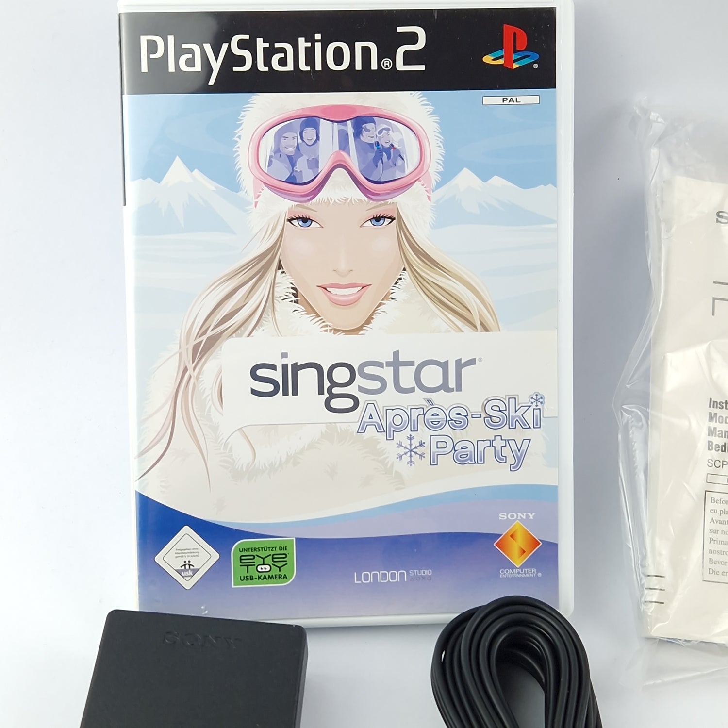 Playstation 2 Console: PS2 Singstar Apres Ski Party Bundle Set - Console OVP