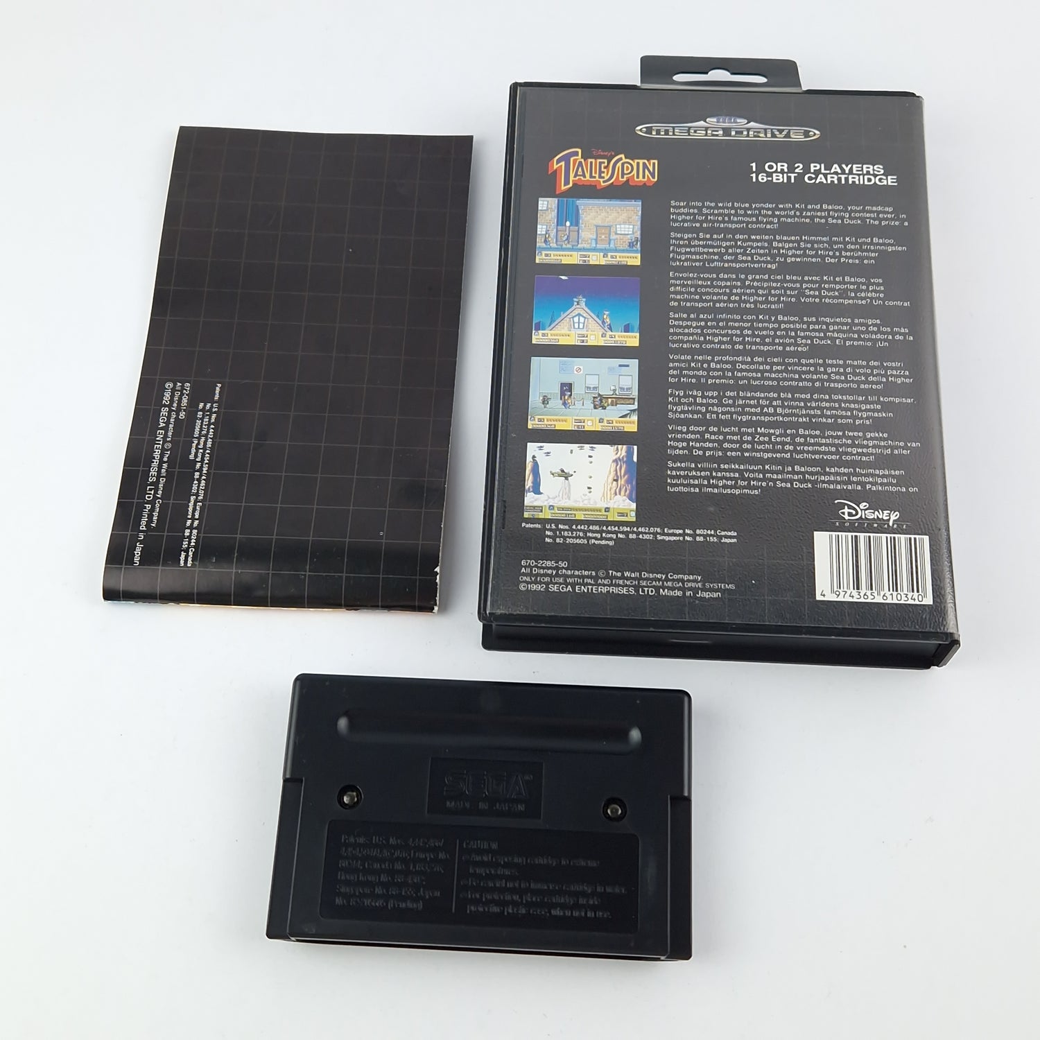 Sega Mega Drive Game: Disney's Tale Spin - Module Instructions OVP / TaleSpin MD