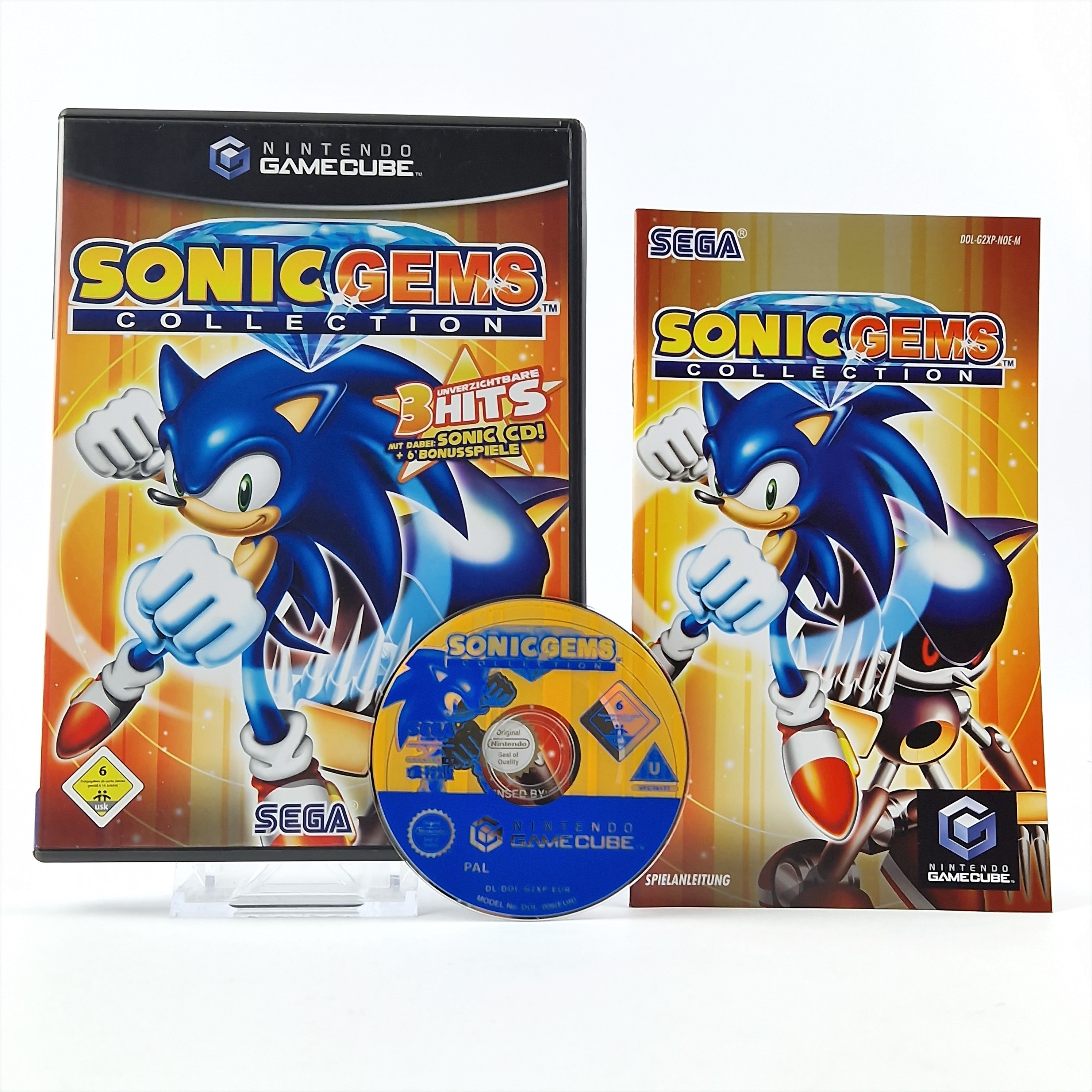 Nintendo Gamecube Spiel : Sonic Gems Collection - CD Anleitung OVP / GC Disk PAL