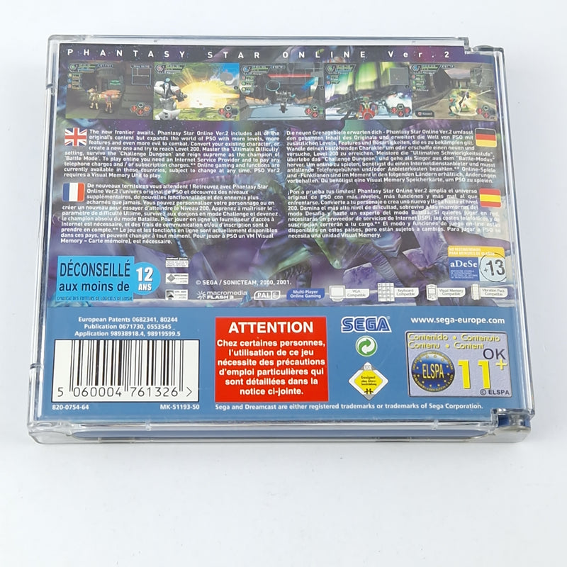 Sega Dreamcast Game: Phantasy Star Online Ver.2 - CD Instructions OVP / DC PAL