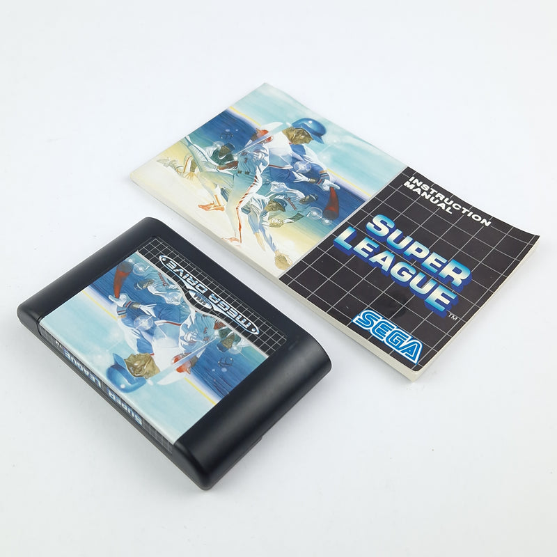 Sega Mega Drive Game: Super League - Module Instructions OVP cib / PAL Cartridge