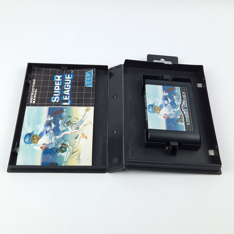 Sega Mega Drive Game: Super League - Module Instructions OVP cib / PAL Cartridge