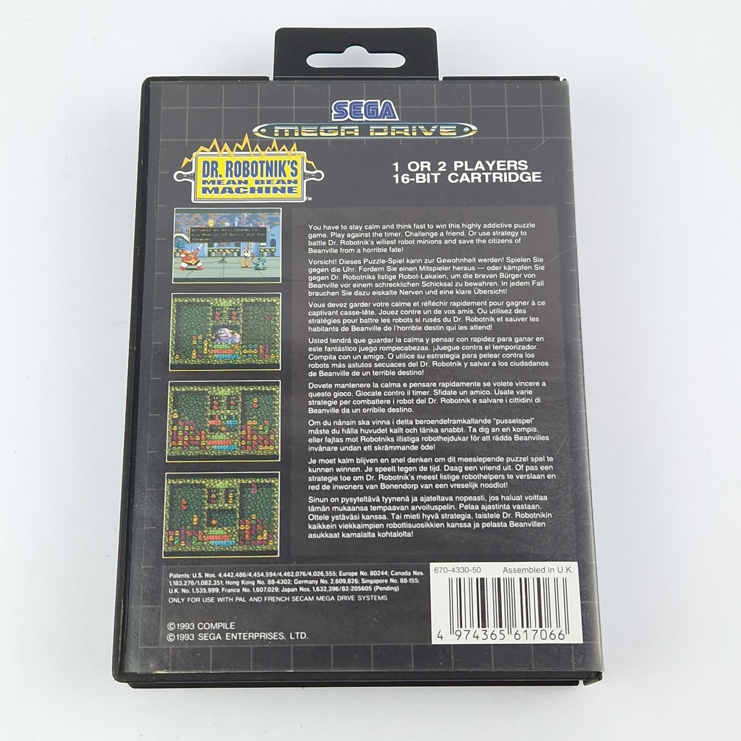 Sega Mega Drive Game: DR. Robotniks Mean Bean Machine - Module Instructions OVP
